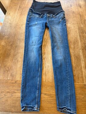 & Denim Maternity Skinny Mama Distressed Jeans